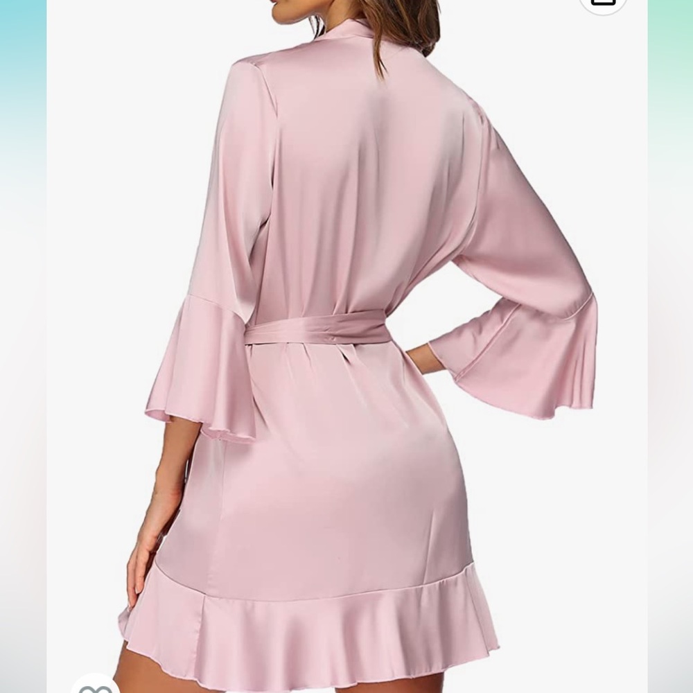 Pink Satin Robe - Picture 3 of 4